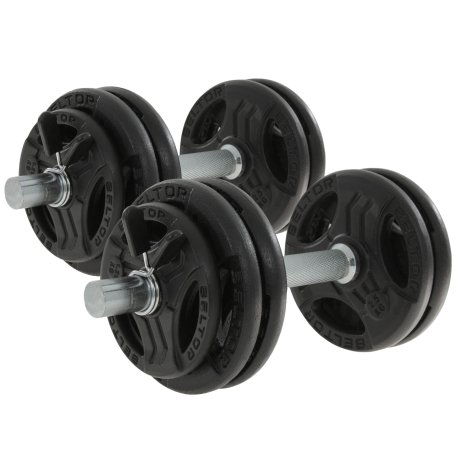 Beltor Regulowane hantle żeliwne 2x15kg + zaciski motylkowe