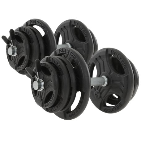 Beltor Regulowane hantle żeliwne 2x25kg + zaciski motylkowe