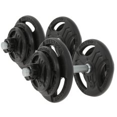 Beltor Regulowane hantle żeliwne 2x20kg + zaciski szczękowe czarne