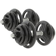 Beltor Regulowane hantle żeliwne 2x25kg + zaciski szczękowe czarne