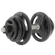 Regulowana hantla żeliwna 25kg + zaciski szczękowe czarne - Beltor