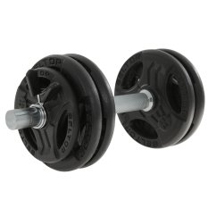 Beltor Regulowana hantla żeliwna 15kg + zaciski motylkowe czarne