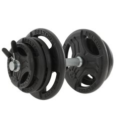 Regulowana hantla żeliwna 25kg + zaciski motylkowe czarne