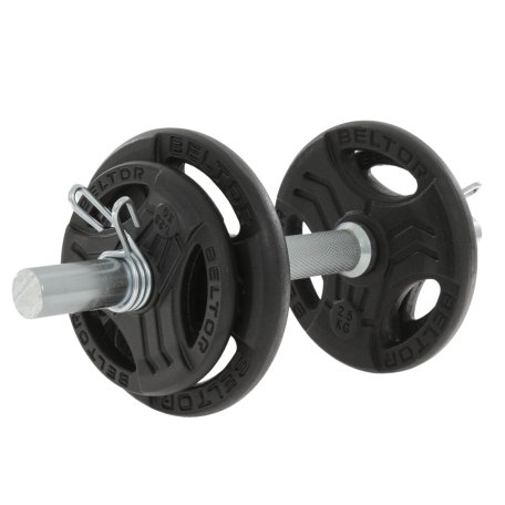 Regulowana hantla żeliwna 10kg + zaciski sprężynowe - Beltor