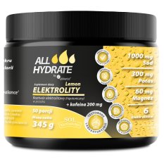 ALLHydrate Elektrolity Lemon + Kofeina 200mg 345g 50 porcji