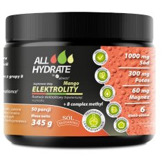 ALLHydrate Elektrolity Mango + B complex methyl 345g 50 porcji