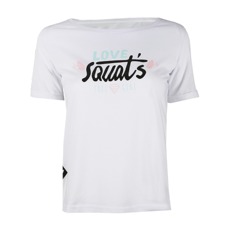 TREC WEAR T-SHIRT TRECGIRL 006 LOVE SQUAT WHITE