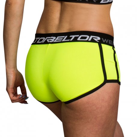 BELTOR BW SPODENKI DAMSKIE WOMEN'S COMPRES SHORTS YELLOW NEON 01