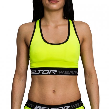 BELTOR BW STANIK SPORTOWY SPORTS BRA YELLOW NEON 01