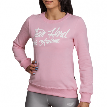 BELTOR BW BLUZA DAMSKA CREWNECK TRAIN HARD LOOK AWESOME PINK